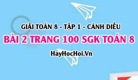 Giải bài 2 trang 100 Toán 8 Tập 1 SGK Cánh Diều